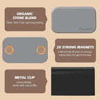 Car Air Freshener Starter Kit- Stone Air Freshener Car Odor Eliminator - Long Lasting Scent - Auto Accessories - Metal Clip (Amber-Frosted Spruce-Open Air)