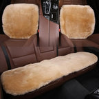 OGLAND Fluffy Genuine Australia Sheepskin Car Seat Cover for Auto Interior Accessories with Soft Fuzzy Wool Eco-Friendly Natural Fur Non-Slip (Honey Beige, Back)