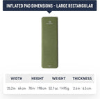 Sea to Summit Camp Plus Self-Inflating Foam Sleeping Mat for Camping - Rectangular - Large (78 x 25.2 x 2.6 inches)