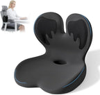 Ergonomic Seat Cushion,Office Chair Cushion with Lumbar Support Pillow,Memory Foam Car Seat Cushions,Designed for Sciatica, Tailbone,Back Pain,Back Cushion for Office,Car,Home Desk Chair
