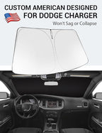 Proadsy 2026 Upgrade Front Windshield Sun Shade Foldable Sunshade Protector Custom for 2011-2023 Jeep Cherokee(Not for Jeep Grand Cherokee) Trailhawk Overland Limited Latitude Altitude Accessories