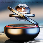 Solar Energy 360° Interstellar Suspension Car Fragrance,Car Solar Power Air Freshener,Creative Car Double Ring Rotating Auto Air Freshener (Red)