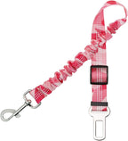 Dog Seat Belt for Car - Adjustable Dog Car Safety Harness, Elastic Cushioning Seatbelt Leash, Reinforced Metal Buckle Anti-Tangle Design, for Small and Medium Pets (Pink)
