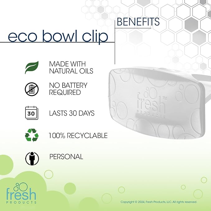 Fresh Products Eco Bowl Clip 2.0 Toilet Bowl Air Freshener, Honeysuckle Scent, 4 Clips