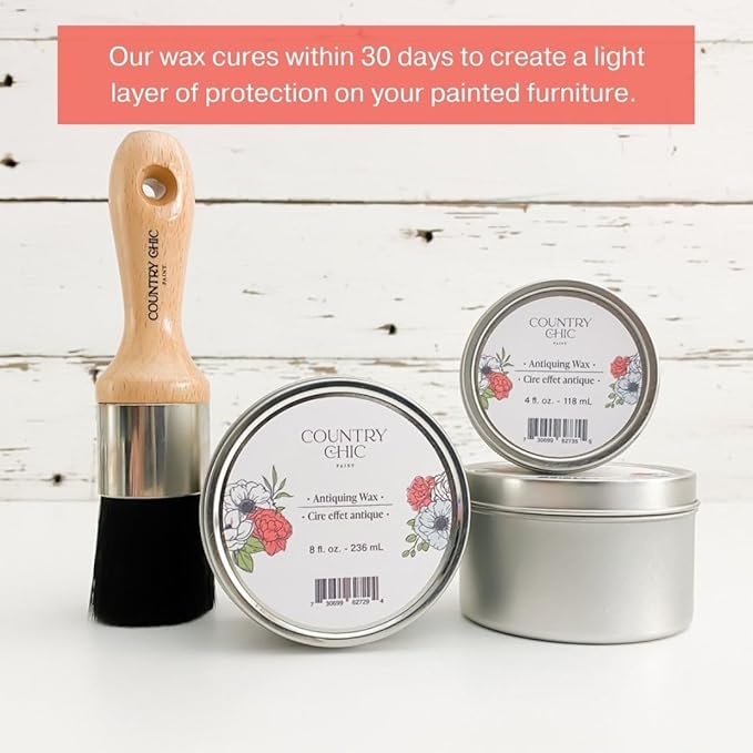 Furniture Wax - 100% Natural Sealant for Chalk Furniture Paint or Raw Wood, Light Protection, Easy To Apply, No Odor, Eco-Friendly - 7 Color Choices - Antiquing [Brown] (8 oz)