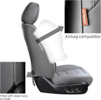 Grey Car Seat Covers Front Pair, Breathable Leather Automotive Front Seat Covers & Headrest for Reduce The Driving Fatigue, Compatible with Most Cars Sedans SUV Pickup Trucks