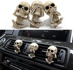Car Air Freshener Vent Clips 3 Pack Car Accessories for Men Women, Cute Skull Auto Air Conditioner Vent Clips Decor, for Car Office Kitchen Home Halloween Christmas Gift
