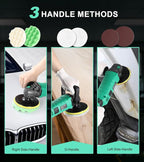 Buffer Polisher, 1600W 7 Inch/6 Inch Pure Copper Motor Car Buffers and Polishers Kit, 7 Variable Speeds 1000-3500 RPM Car Polishers and Buffers, Ultra-long Cord for Car Boat Polishing Waxing.
