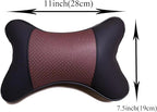 Car Neck Pillows Both Side Pu Leather 2pieces Pack Headrest Fit for Most Cars Filled Fiber Universal Car Pillow (Coffee)