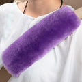 Soft & Cozy Australian Sheepskin Car Seat Belt Covers,2 Pack Fluffy Seatbelt Pads, Genunie Sheepskin Fur Shoulder Straps Cushions for Adults Kids Women and Men (Violet)