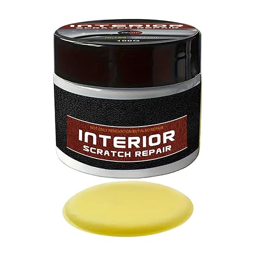 Dashboard Scratch Repair Kit Car Interior Scratch Remover 100g Dashboard Restorer Interior with Sponge Car Parts Refurbish Wax for Minor Scratches Repair, Safe for All Vehicles