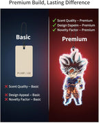 PumpCar 2 pieces Chubby Goku Ultra Instinct double-sided hanging Japanese anime cherry-scented Dragon Ball car air freshener Cool anime hanging for rearview mirror Car Interior Accessories Gifts