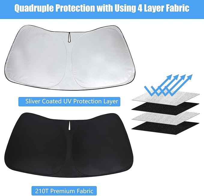 Windshield Sun Shade for Kia K5 2021-2026, Custom Fit Front Window Sunshade GT/GT-Line/Sedan Sun Protector & Heat Blocker Car Accessories, Sun Visor Keep Car Cool