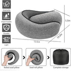 SZXYX Travel Pillows for Airplanes, 100% Pure Memory Foam Neck Pillow for Airplanes, Comfortable Breathable Cover, 360° Support Stowable Pillows for Sleeping, Car, Airport Travel Essentials, Max Grey