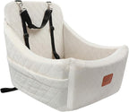 Dog Car Seat for Medium Sized Dog,Pet Travel Car Bed with Seat Belt Channle,Fully Detachable and Washable Car Dog Seat with Adjustable Straps,3 Straps Easy to Install (Beige)