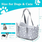 Cullaby Center Console Dog Car Booster Seat for Small Dogs 0-15 lbs - Grey Pet Travel Carrier Safety Leash, Detachable Seat Belt & Storage Pockets