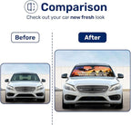 GENANY Honored Veteran Windshield Sun Shade for Car SUV Truck (55x30 Inches), Sun Shade Windshield, Shades for Front Windows, Protector Blocks UV, Car Decor