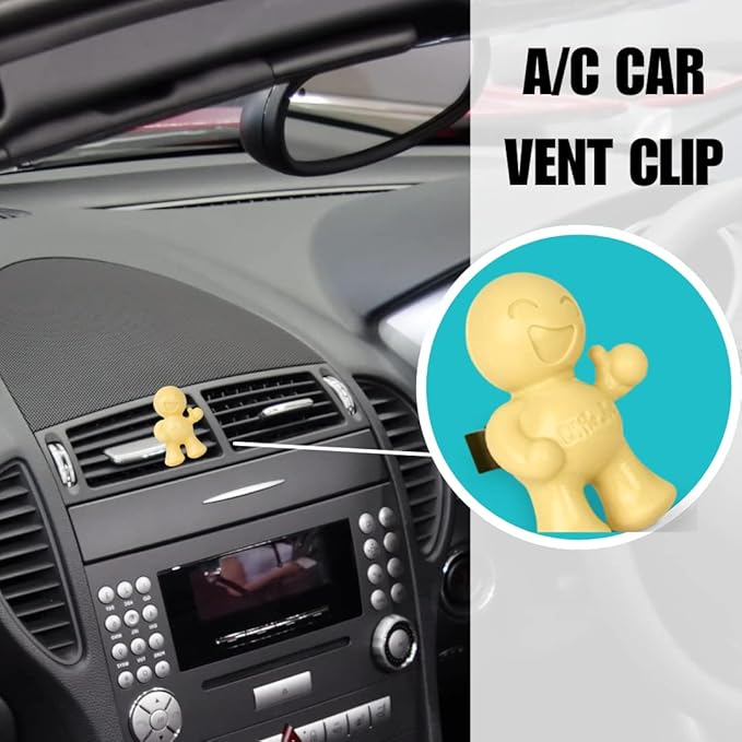 Little Joe 96402 Vanilla Scent Car Air Freshener Vent Clip, Fights Odors for up to 45 Days, Long-Lasting Freshness, Cute Car Odor Eliminator, Pack of 1