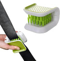 Car Seat Belt Cleaning Brush, U-Shaped Auto Interior Washing Brush with Double-Sided Bristles, Closeable Safety Belt Bristle Scrubber Cutlery Cleaner Brush for Car Home (1 PCS)