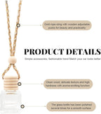 5 PCS Hanging Car Air Freshener, 8ml Empty Clear Glass Perfume Bottle Freshener Diffuser, Essential Oil Fragrance Aromatherapy Bottle Ornament for Car, Interior Car Accessories (Square)