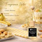 Gift Paradise® Sweet Banana Pudding Car Air Freshener Set of 3 – 10 ml Hanging Diffusers with Wooden Cap – Creamy Banana Vanilla Scent – Long-Lasting – Magnetic Gift Box