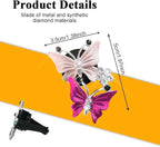 2PCS Car Air Fresheners Vent Clips, Butterfly Car Accessories, Sparkly Bling Dual Butterfly Auto Air Vent Clips, Automotive Cute Air Conditioning Outlet Decoration Universal for Women Girl