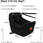 YOUVEE Dog Car Seat for Small/Medium Dog 20lbs 25lbs up to 32 lbs,Fully Detachable and Washable Puppy Booster seat with Storage Pockets,2 Adjustable Safety Belts,Anti-Slip Base(Black)