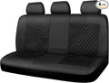 CAR PASS Faux Leather Back Seat Cover, Universal Quilting Waterproof Bench Rear Seat Cover Universal car seat Cover Fit 95% Automotive Interior Covers for Sedans SUVs Vans Small Trucks, All Black