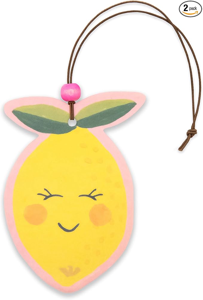 Studio Oh! Car Air Fresheners - Pack of 2 Scented Hanging Car Odor Eliminator - Unique Design with Decorative Bead - Citrus Bliss