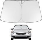 Proadsy 2026 Upgrade Windshield Sun Shade Custom Fit 2014-2018 Kia Forte Foldable Front Sunshade Protector Sun Visor Blocks UV Rays Keep Car Cooler