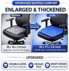 Large Gel Seat Cushion for Long Sitting, Cooling Gel Cushion for Office Chair, Tailbone Sciatica Coccyx Pain Pressure Relief Orthopedic Seat Cushion, Double Handles Non Slip Cover for Car Wheelchair