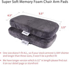 Aloudy Ergonomic Memory Foam Office Chair Armrest Pads, Comfy Gaming Chair Arm Rest Covers for Elbows and Forearms Pressure Relief(Set of 2) (Gray)