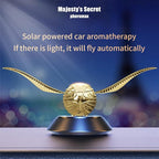 Majesty’S Secret Solar Car Air Freshener Diffuser with 2 Essential Oil Refills, Long-Lasting Auto Scent, Odor Eliminator, Refillable Fragrance Oil Diffuser for Dashboard