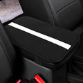 wuyaoyao Car Center Console Cover, 12.6"×7.87" PU Leather Armrest Cover for Cars, Stylish Auto Armrest Cushion Pad, Waterproof Vehicle Arm Rest Protector, Interior Car Accessories (Black+White)