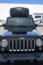 SR1 Performance USA Waterproof Rooftop Cargo Bag – Car Roof Carrier for Cars/SUVs with/Without Rack, Includes Non-Slip Mat, Heavy-Duty Straps, Lock for Secure Travel Storage (15 Cubic Feet, Jeep Logo)