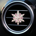 Bling 4Pcs Snowflake Air Vent Clips Car Air Freshener Outlet Clips Bling Rotatable Snowflake Car Vent Decorations Stress Relief Auto Accessories Toy Refillable (Pink)