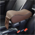 Car Armrest Cushion, Soft Memory Foam Auto Armrest Pillow with Storage Bag, Leather Center Console Arm Rest Padded Cushion with Phone Holder, Universal Car Accessories (Coffee)