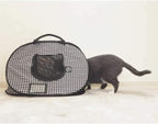 Necoichi Stress-Free Cat Travel Carrier Collapsible Gray White for 2 Cats, for Indoor Cats Small Medium Large Cats(Black)