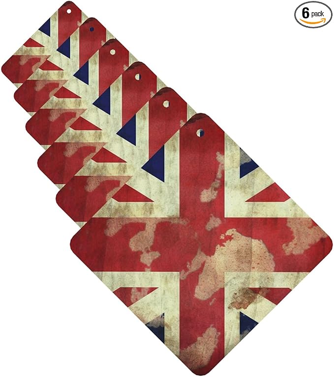 6 Pcs Car Air Fresheners Hanging Scented Cards for Car Fresheners Vintage Union Jack British Flag Car Aromatherapy Tablets Funny Hanging Air Freshener for Car Rearview Mirror Pendant