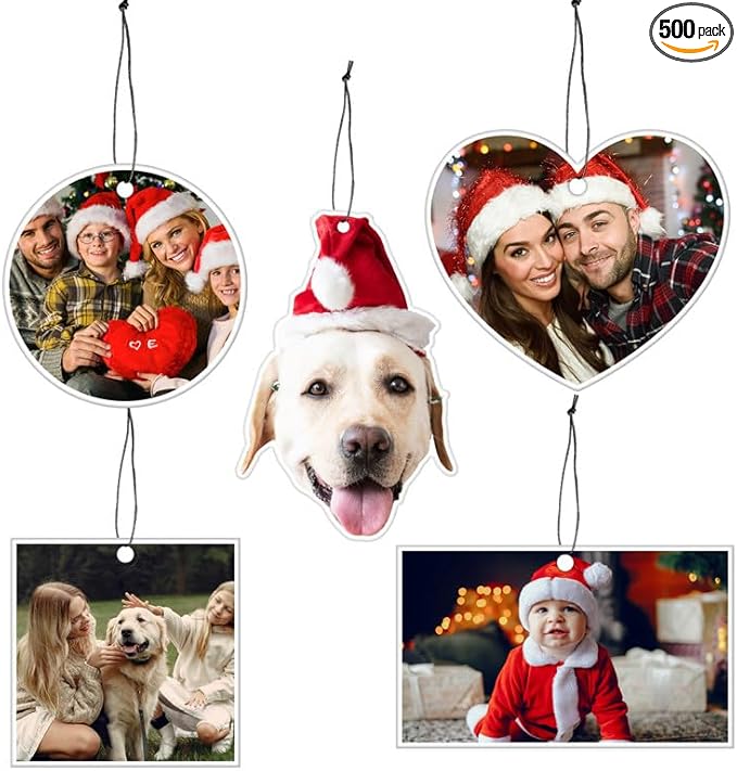Custom Car Air Freshener - Christmas Hanging Car Air Freshener - Personalized Christmas Ornament with Photo
