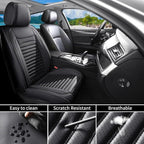 Front Seat Covers Fit for Toyota Matrix 2003-2014, Car Seat Covers Front Seats, Breathable Faux Leather Automotive Seat Covers Front Pair Anti-Slip Seat Cover(Black, Front)