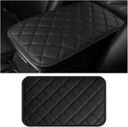 HZEL Car Center Console Cushion Pad, PU Leather Vehicle Armrest Protection Cover, Waterproof Automotive Interior Arm Rest Seat Box Mat Accessories, Universal for SUV, Sedan, Truck (Black)