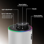 Waterless Essential Oil Diffuser with 8 Color LED Night Light, 3 Mist Levels & Timers, Portable Rechargeable Aromatherapy Diffuser for Home Car Room Studio Office, Black Metal (Silver)
