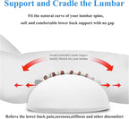 Lumbar Support Pillow for Sleeping,Premium Memory Foam Lower Back Pain Relief Bed Rest Support Pillows for Car Bed,Couch,Waist Support Care Cushion,Sleep Lumbar Pillow (Light Grey)