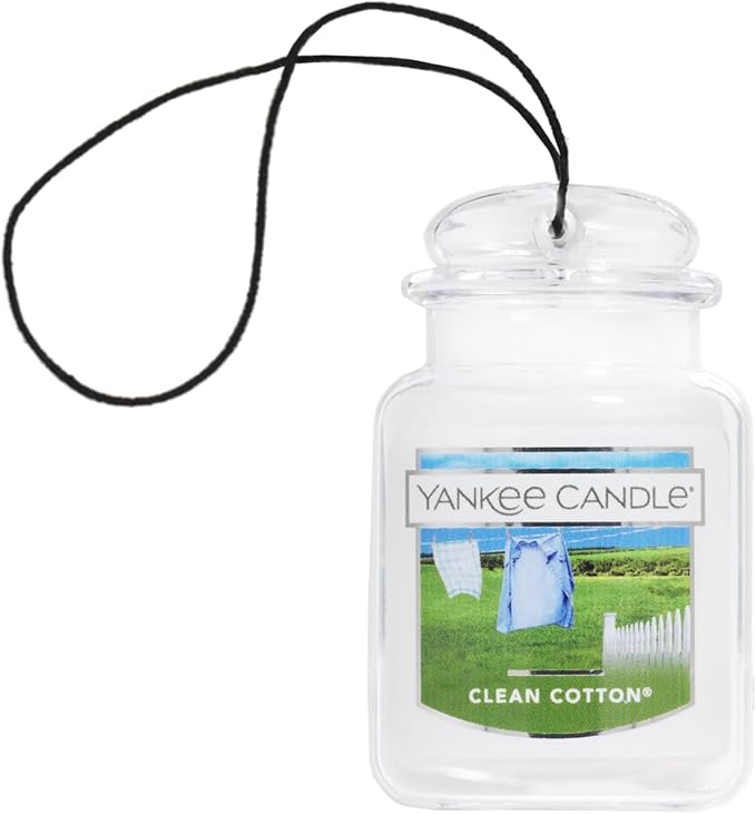 Yankee Candle Car Air Fresheners Hanging Car Jar Ultimate Clean Cotton Scented Neutralizes Odors Up To 30 Days