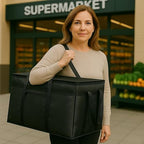 musbus 4 PACK catering bag for doordash 24W x 15H x 14D XXXL Insulated Food Delivery Bag Cooler Bags Keep Food Warm Catering Therma Cooler Bags Therma Shopper hot Black 24W x 15H x 14D hot boxes