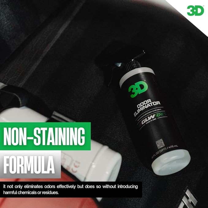 3D Odor Eliminator, GLW Series | Ultra Powerful Air Freshener | Long Lasting Odor Relief | Neutralizes Unwanted Smells | Fresh Scent | DIY Car Detailing (64 Oz) (64 Oz)