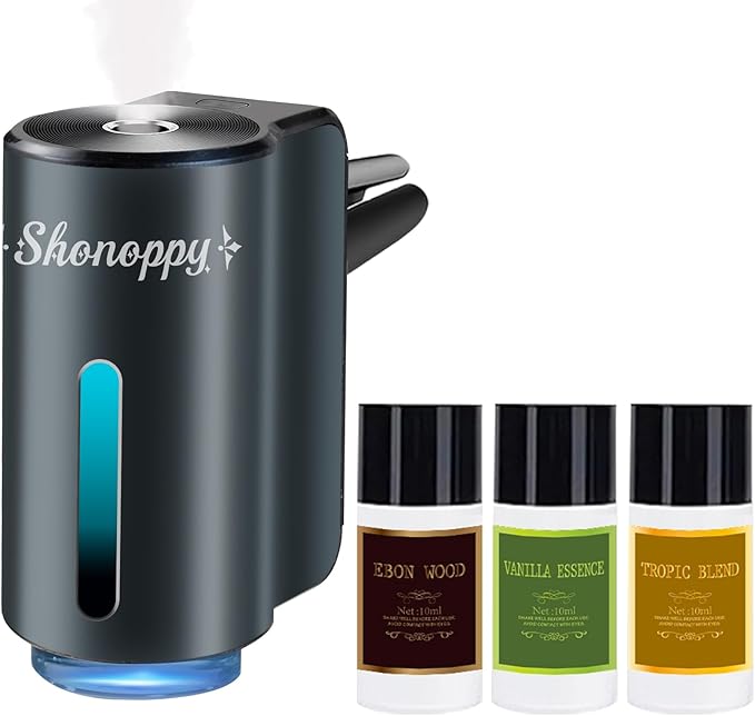 Smart Car Air Freshener Diffuser,Car Aroma Diffuser Air Freshener Spray Automatic with 6PCS Cologne Aromatherapy Oil (Grey 3PCS)