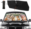 Socira Funny Squirrels Car Windshield Sunshade Umbrella Foldable Visor Umbrella Sun Shade Cover Funny Animal Sunshade Front Window Cover Squirrels Car Accessories Blocks Uv Rays 57" X 30"