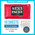 Nice Packs Reusable Dry Ice Packs for Shipping Frozen Food, Coolers, Lunch Boxes - Flexible and Long Lasting (10 Mini Sheets)